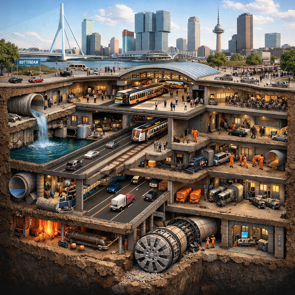 3dmodel rotterdam onder de grond